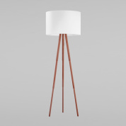 напольный торшер на треноге с текстильным абажуром