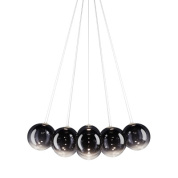 дизайнерская люстра из прозрачного дымчатого стекла