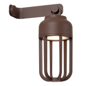 уличный настенный фонарь с изогнутым кронштейном и цилиндрическим корпусом