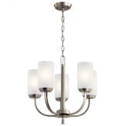Kennewick 5 Light Chandelier with Etched Glass Brushed Nickel люстра 52386NI Kichler