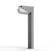 уличный фонарный столб с асимметричным плафоном в светло-сером корпусе