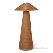 напольный светильник с плетеным абажуром конической формы