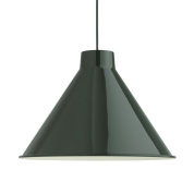 подвесной светильник конической формы темно зеленый d38 см