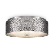 потолочный светильник с фактурным корпусом из металла в хромовом исполнении