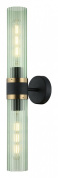 настенное бра с узким вертикальным корпусом и стеклянной трубкой
