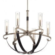 Artem 26" 6 Light Chandelier with Clear Glass Cylinders Classic Pewter люстра 52015CLP Kichler