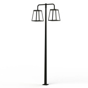 уличный фонарь черного цвета с двумя плафонами