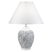 настольная лампа с белым абажуром на керамическом основании