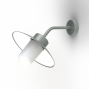 настенный светильник с металлическим плафоном и рассеивателем серого цвета