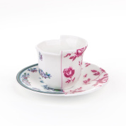 SE09742 Seletti Hybrid фарфоровая чашка с блюдцем с розовым декором