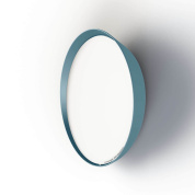 накладной потолочный или настенный светильник круглой формы с голубой окантовкой