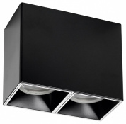 накладной настенный светильник черный с двумя источниками света