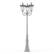 четырехрожковый фонарь серого цвета в ретро стиле