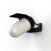 уличное настенное бра с овальным плафоном и чёрным козырьком