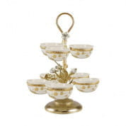 Taormina white & gold pistachios holder - 8 bowls 4007194-402 чаша, Villari