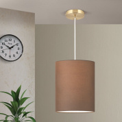 HL 6-1652/1 MS-matt/310 braun Orion Shade подвесной потолочный светильник с большим цилиндрическим коричневым абажуром
