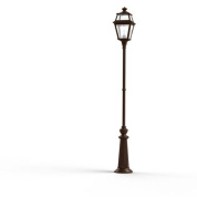 уличный фонарный столб тёмно-коричневого цвета с классическим фонарём