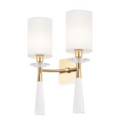 двухплафонный настенный светильник в латунном цвете