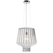 подвесной светильник с решетчатым металлическим абажуром цилиндрической формы