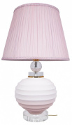 настольная лампа с керамическим основанием и розовым абажуром