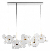подвесной светильник с пятью стеклянными шарами белого цвета