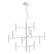 люстра с двенадцатью светодиодными рожками белого цвета