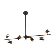 подвес с регулируемыми спотами на горизонтальной штанге черного цвета