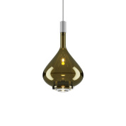 люстра с плафоном из зеленого стекла каплевидной формы