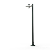 уличный фонарный столб с прозрачным плафоном и чёрной опорой