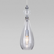подвесной светильник с прозрачным стеклянным плафоном каплевидной формы