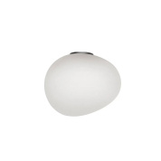 настенный светильник с овальным плафоном из выдувного стекла с золотистой окантовкой