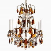 6 Arm Crystal Chandelier with Amber Coloured Crystals люстра Gustavian 405804720
