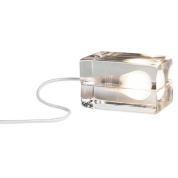 1260-0100 Block Lamp Design House Stockholm Прозрачная настольная лампа с белым проводом
