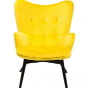82661 Кресло Black Vicky Velvet Yellow Kare Design
