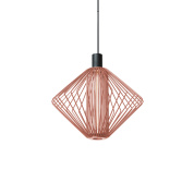 подвесной светильник с ажурным абажуром медный