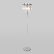напольный торшер с цилиндрическим плафоном из стеклянных подвесок