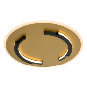 потолочный встраиваемый светильник с круглой рамкой золотого цвета