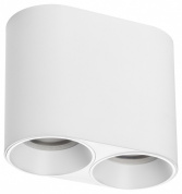 накладной потолочный светильник белого цвета с двумя секциями