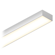 накладной линейный потолочный светильник с вытянутым корпусом и матовым рассеивателем