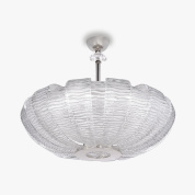 люстра с куполообразным плафоном из рифлёного стекла