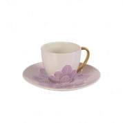 Peacock lilac & gold coffee cup & saucer чашка, Villari