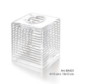 контейнер для ванной из прозрачного стекла с квадратной рельефной формой