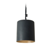 подвесная люстра с матовым цилиндрическим плафоном и бронзовой внутренней отделкой