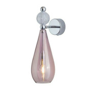 настенный светильник с прозрачным плафоном в виде капли и серебряной арматурой