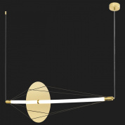 подвесной светильник с дисковым отражателем и золотистыми акцентами