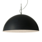 подвесной светильник полусферический с чёрным куполом и светлым внутренним покрытием