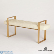 Dakota Bench-Ivory Leather Global Views скамейка