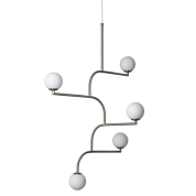 510154 MOBIL Pholc Подвесной светильник многорожковый никелированный с опаловыми плафонами