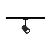 трековый светильник цилиндрической формы черный для однофазного шинопровода