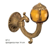 настенный карнизный держатель с крупным декоративным стеклянным элементом